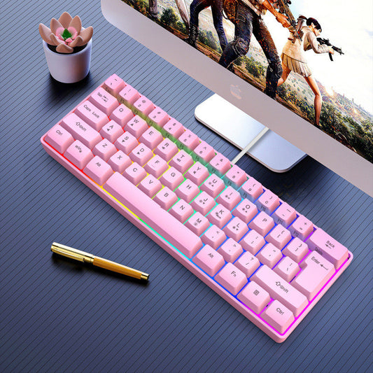 RGB 61-Key Wired Gaming Keyboard with RGB Backlight